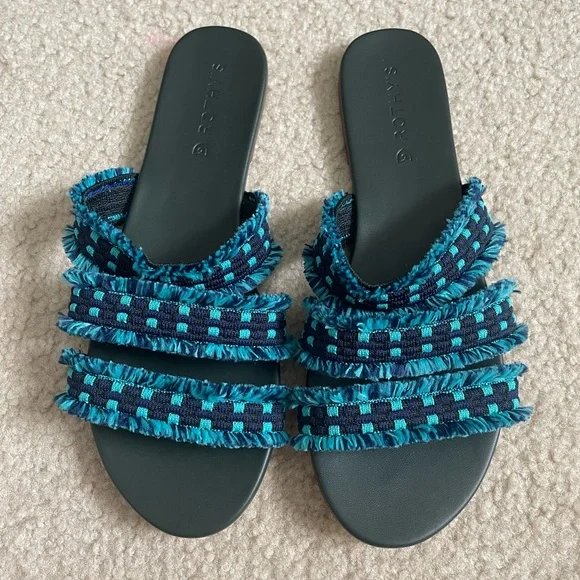 Rothy’s Teal Fringe Strap Sandals - Picture 1 of 4